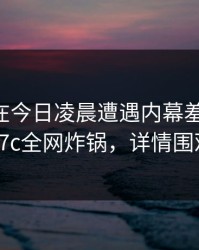 当事人在今日凌晨遭遇内幕羞涩难挡，17c全网炸锅，详情围观