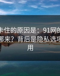 很多人卡住的原因是：91网的“顺畅感”从哪来？背后是隐私选项在起作用