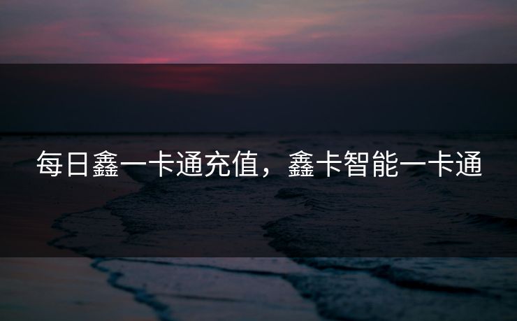 每日鑫一卡通充值，鑫卡智能一卡通