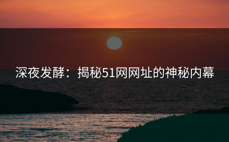 深夜发酵:揭秘51网网址的神秘内幕 深夜发酵:揭秘51网网址的神秘内幕